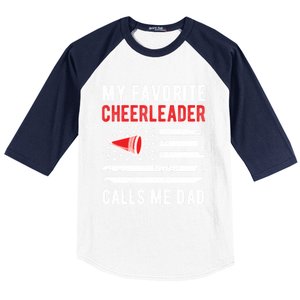 My Favorite Cheerleader Calls Me Dad Cheerleading Cheer Dad Funny Gift Baseball Sleeve Shirt