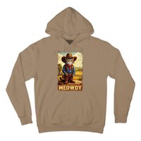 Meowdy Funny Country Side Cat Hat Vintage Cowboy Cat Hoodie