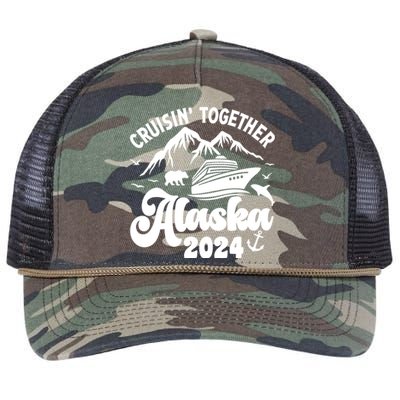 Matching Family Cruisin Together Alaska 2024 Retro Rope Trucker Hat Cap