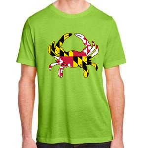 Maryland Flag Crab Design With Md Flag Colors Overlay Adult ChromaSoft Performance T-Shirt