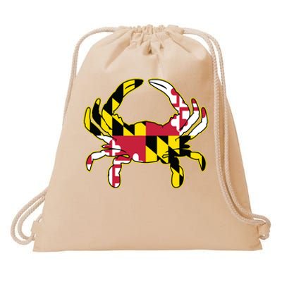 Maryland Flag Crab Design With Md Flag Colors Overlay Drawstring Bag