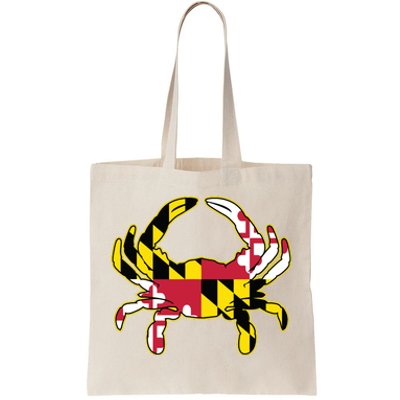 Maryland Flag Crab Design With Md Flag Colors Overlay Tote Bag