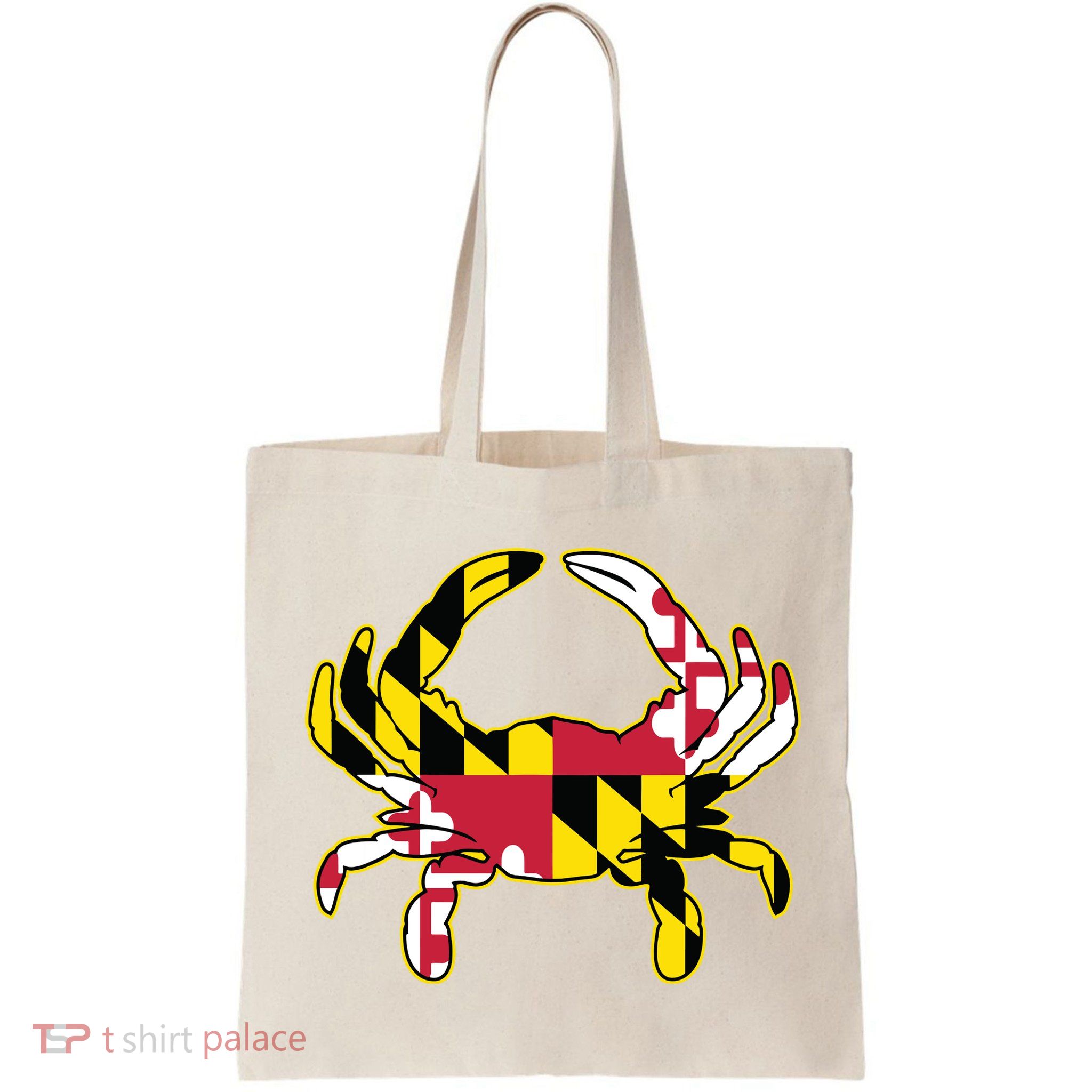 Maryland Flag Crab Design With Md Flag Colors Overlay Bag