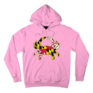 Maryland Flag Crab Design With Md Flag Colors Overlay Hoodie