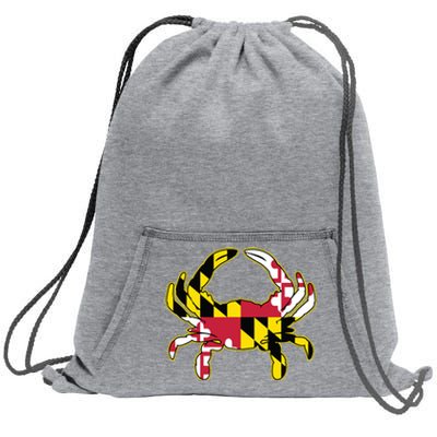 Maryland Flag Crab Design With Md Flag Colors Overlay Sweatshirt Cinch Pack Bag