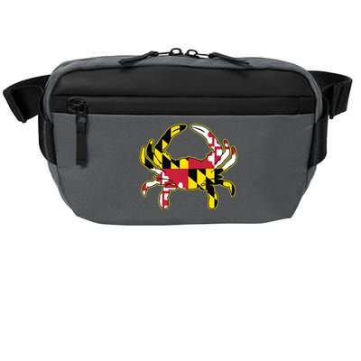 Maryland Flag Crab Design With Md Flag Colors Overlay Crossbody Pack