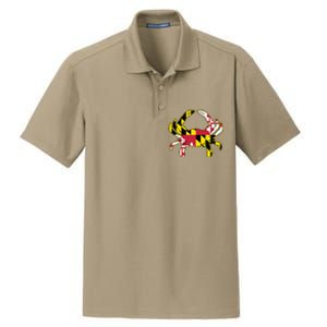 Maryland Flag Crab Design With Md Flag Colors Overlay Dry Zone Grid Polo