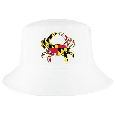 Maryland Flag Crab Design With Md Flag Colors Overlay Cool Comfort Performance Bucket Hat