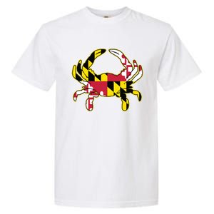 Maryland Flag Crab Design With Md Flag Colors Overlay Garment-Dyed Heavyweight T-Shirt