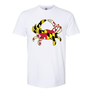 Maryland Flag Crab Design With Md Flag Colors Overlay Softstyle CVC T-Shirt