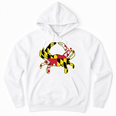Maryland Flag Crab Design With Md Flag Colors Overlay Hoodie