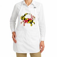 Maryland Flag Crab Design With Md Flag Colors Overlay Apron
