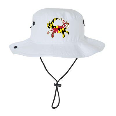 Maryland Flag Crab Design With Md Flag Colors Overlay Bucket Hat
