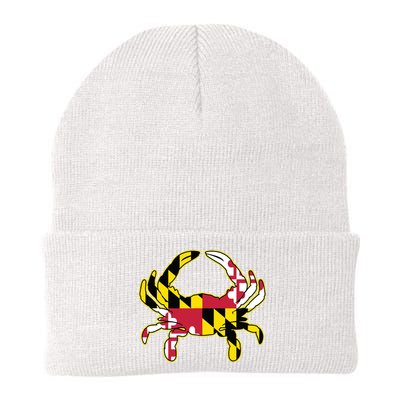 Maryland Flag Crab Design With Md Flag Colors Overlay Beanie
