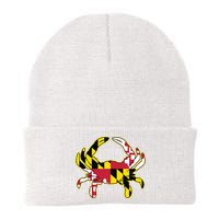 Maryland Flag Crab Design With Md Flag Colors Overlay Beanie