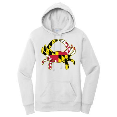 Maryland Flag Crab Design With Md Flag Colors Overlay Women's Pullover Hoodie
