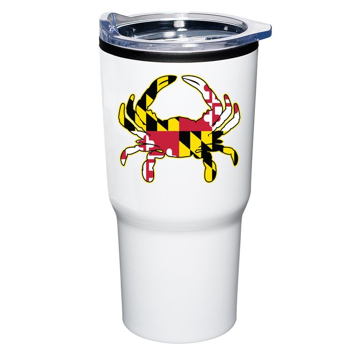 Maryland Flag Crab Design With Md Flag Colors Overlay Tumbler