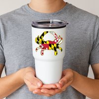 Maryland Flag Crab Design With Md Flag Colors Overlay Tumbler