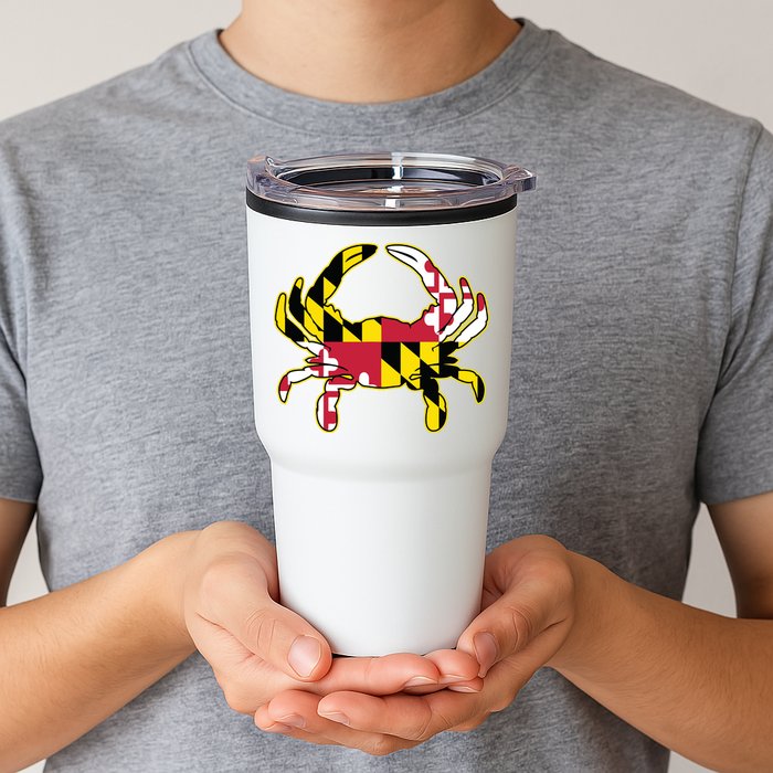 Maryland Flag Crab Design With Md Flag Colors Overlay Tumbler