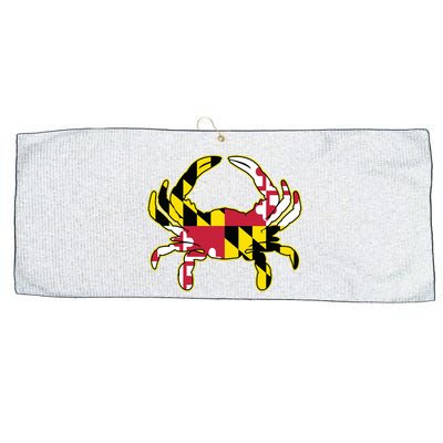 Maryland Flag Crab Design With Md Flag Colors Overlay Large Microfiber Waffle Golf Towel