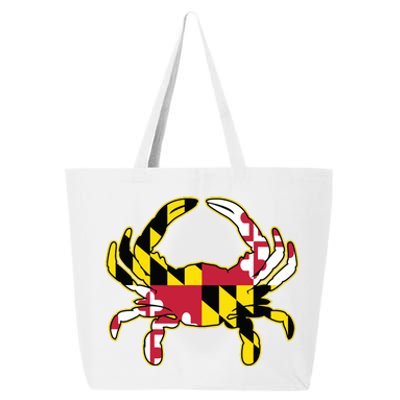 Maryland Flag Crab Design With Md Flag Colors Overlay 25L Jumbo Tote