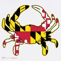 Maryland Flag Crab Design With Md Flag Colors Overlay Tank Top