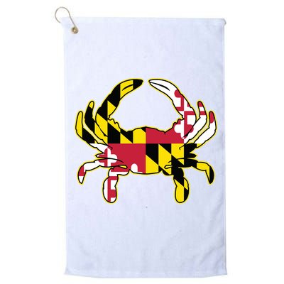 Maryland Flag Crab Design With Md Flag Colors Overlay Golf Towel