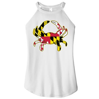 Maryland Flag Crab Design With Md Flag Colors Overlay Women's Perfect Tri Rocker Tank