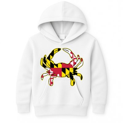 Maryland Flag Crab Design With Md Flag Colors Overlay Kids Hoodie