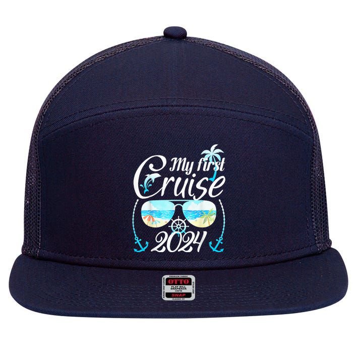 My First Cruise 2024 Tee Family Vacation Cruise Ship Travel 7 Panel Mesh Trucker Snapback Hat