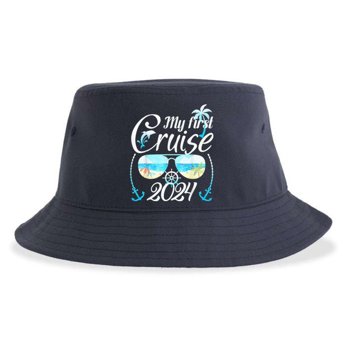 My First Cruise 2024 Tee Family Vacation Cruise Ship Travel Sustainable Bucket Hat