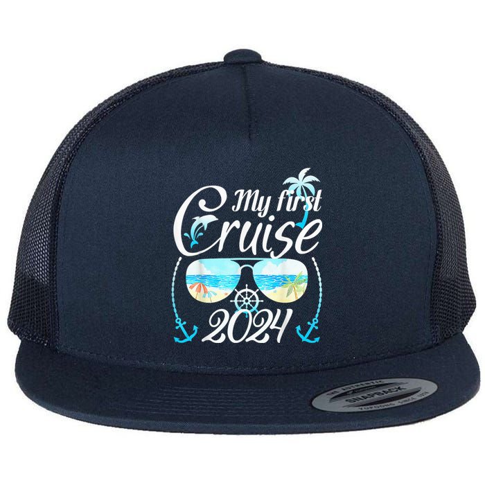 My First Cruise 2024 Tee Family Vacation Cruise Ship Travel Flat Bill Trucker Hat