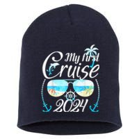 My First Cruise 2024 Tee Family Vacation Cruise Ship Travel Short Acrylic Beanie