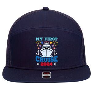 My First Cruise 2024 Family Vacation Cruise Ship Travel 7 Panel Mesh Trucker Snapback Hat