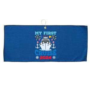 My First Cruise 2024 Family Vacation Cruise Ship Travel Large Microfiber Waffle Golf Towel