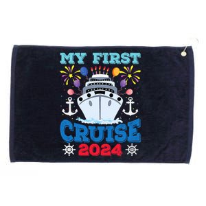 My First Cruise 2024 Family Vacation Cruise Ship Travel Grommeted Golf Towel