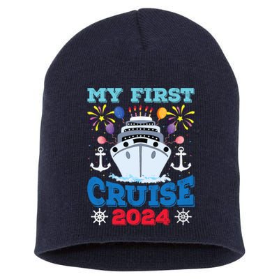 My First Cruise 2024 Family Vacation Cruise Ship Travel Short Acrylic Beanie