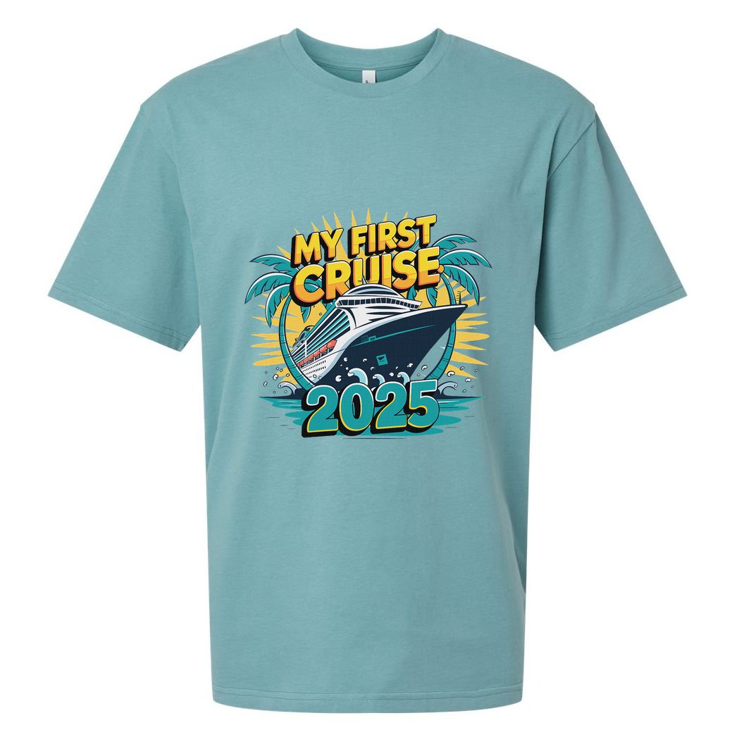 My First Cruise 2025 Vacation For Cruise Lovers Sueded Cloud Jersey T-Shirt