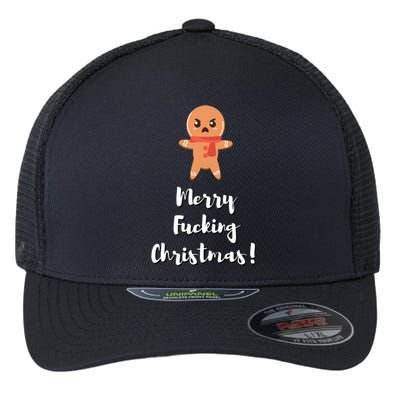 Merry Fucking Christmas Funny Christmas Xmas Flexfit Unipanel Trucker Cap