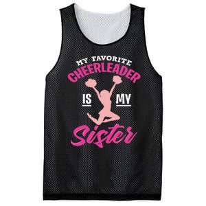 My Favorite Cheerleader Is My Sister Cute Family Honor Mesh Reversible Basketball Jersey Tank