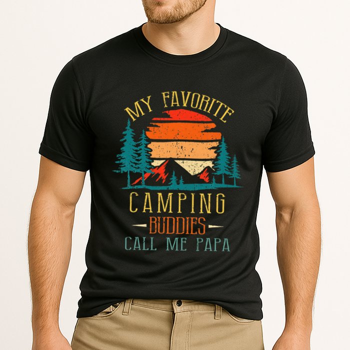 My Favorite Camping Buddies Call Me Papa Funny Family Father Cooling Performance Crew T-Shirt