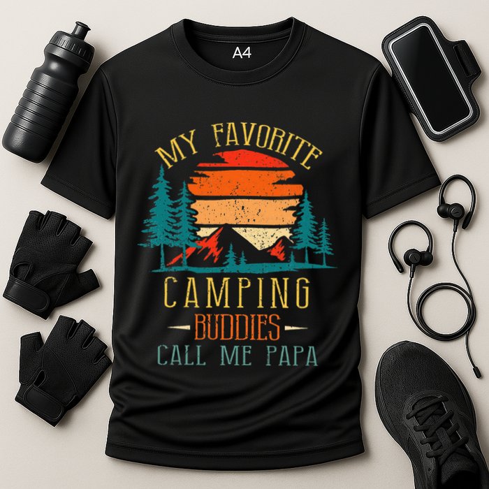 My Favorite Camping Buddies Call Me Papa Funny Family Father Cooling Performance Crew T-Shirt