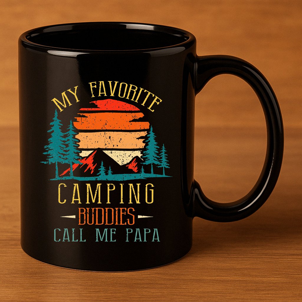 My Favorite Camping Buddies Call Me Papa Funny Family Father 11oz C Handle Ceramic Mug
