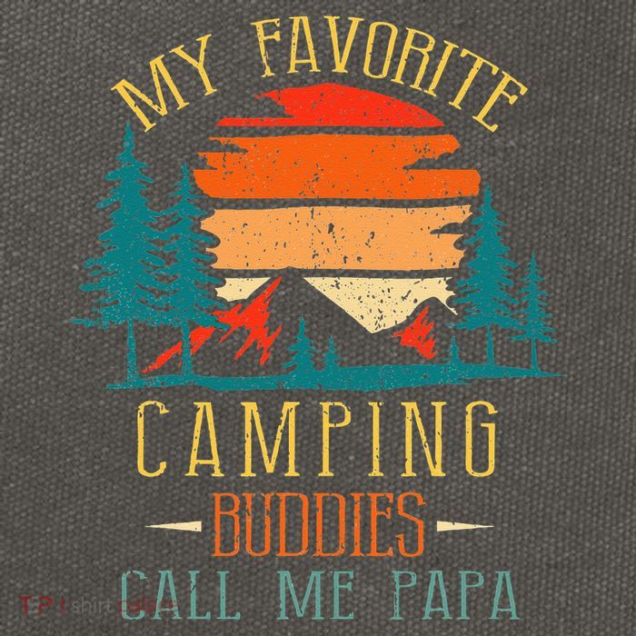 My Favorite Camping Buddies Call Me Papa Funny Family Father Cotton Canvas Backpack