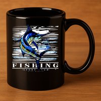 Marlin Fishing Club 11oz C Handle Ceramic Mug