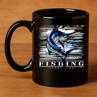 Marlin Fishing Club 11oz C Handle Ceramic Mug