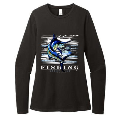 Marlin Fishing Club Womens CVC Long Sleeve Shirt