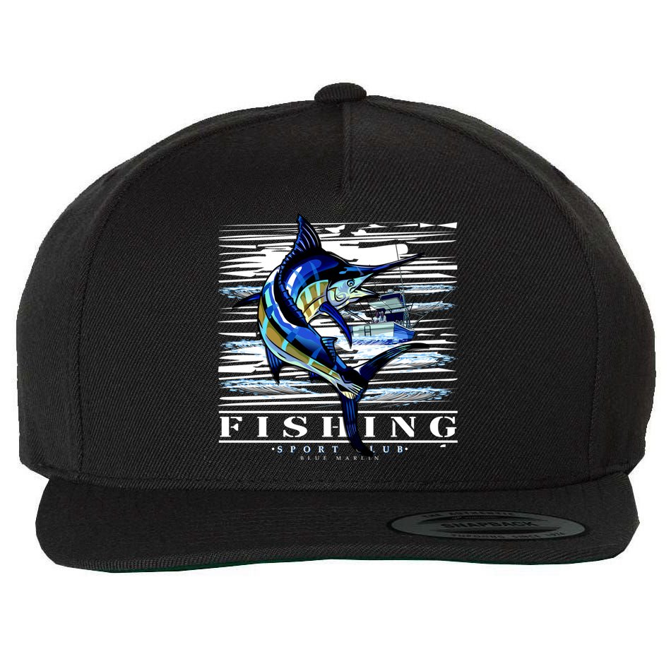 Marlin Fishing Club Wool Snapback Cap