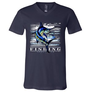 Marlin Fishing Club V-Neck T-Shirt