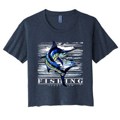 Marlin Fishing Club Women's Crop Top Tee